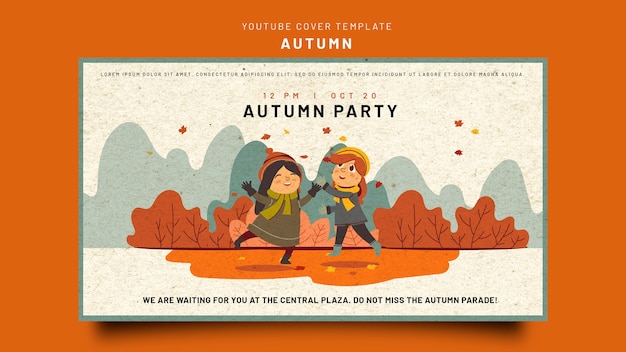 Youtube cover template for autumn celebration