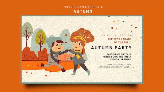 Youtube cover template for autumn celebration