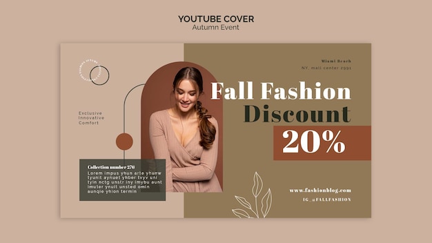 Youtube cover template for autumn fashion