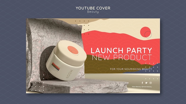 Free PSD youtube  cover template for beauty and skincare