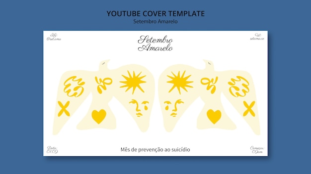 Free PSD youtube cover template for brazilian suicide prevention month awareness