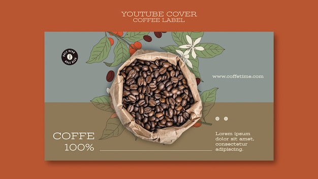 Youtube cover template for coffee label