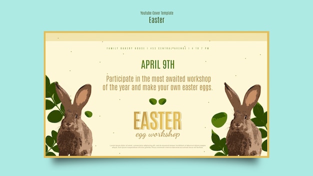 Youtube cover template for easter celebration