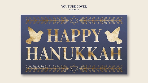 Free PSD youtube cover template for hanukkah jewish celebration