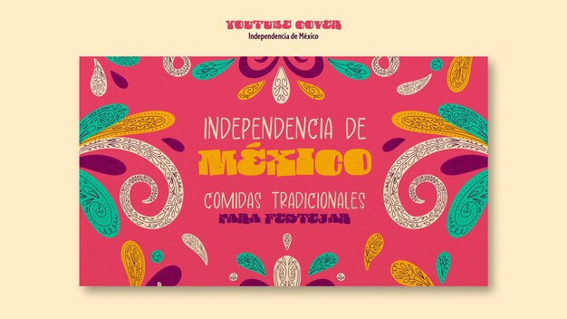 Youtube cover template for mexico independence celebration