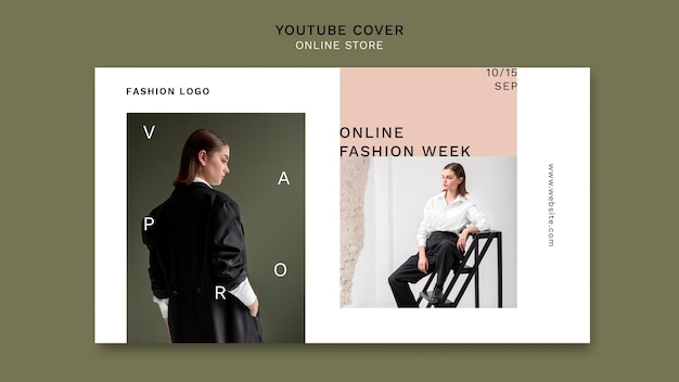 Youtube cover template for minimalistic online fashion store