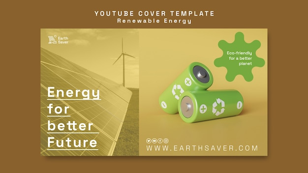 Free PSD youtube cover template for renewable energy