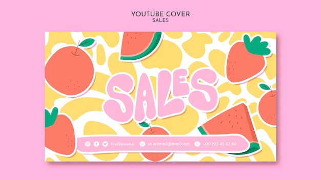 Free PSD youtube cover template for sales and discounts