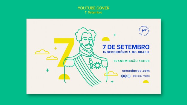 Youtube cover template for sete de setembro celebration