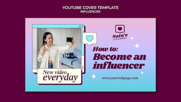 Youtube cover template for social media influencer