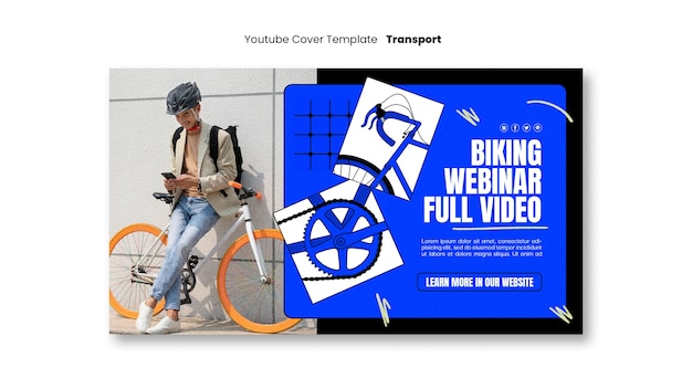 Free PSD youtube cover template for transport and commuting