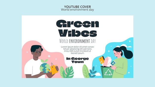 Free PSD youtube cover template for world environment day celebration