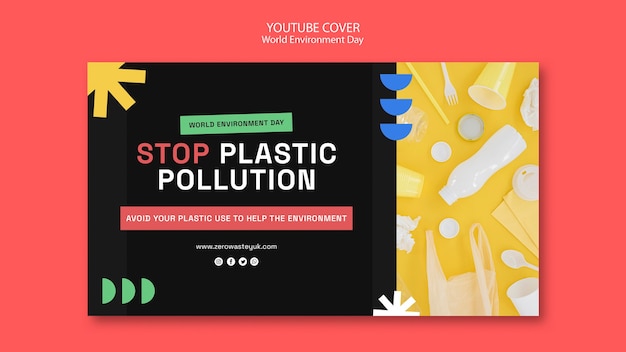 Free PSD youtube cover template for world environment day celebration