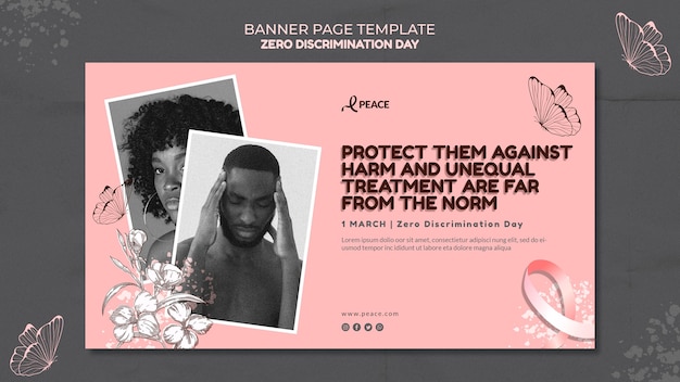 Free PSD zero discrimination day banner template