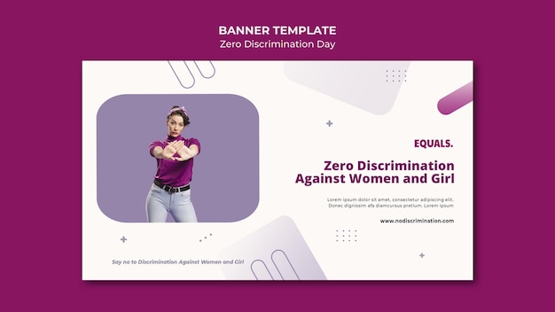 Free PSD zero discrimination day event banner template