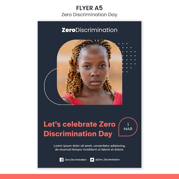 Free PSD zero discrimination day flyer template