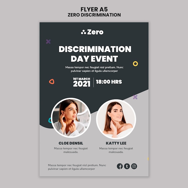 Zero discrimination day print template