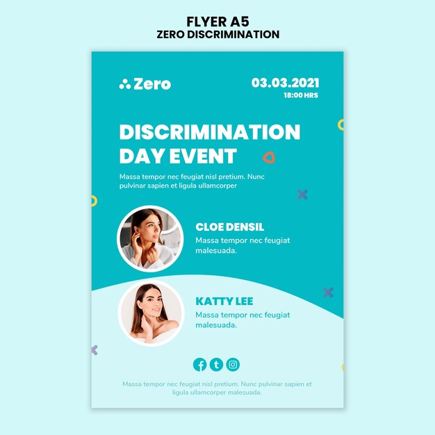 Zero discrimination day print template