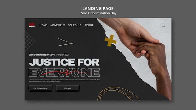 Free PSD zero discrimination day web template