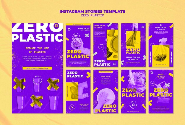 Zero plastic insta story design template