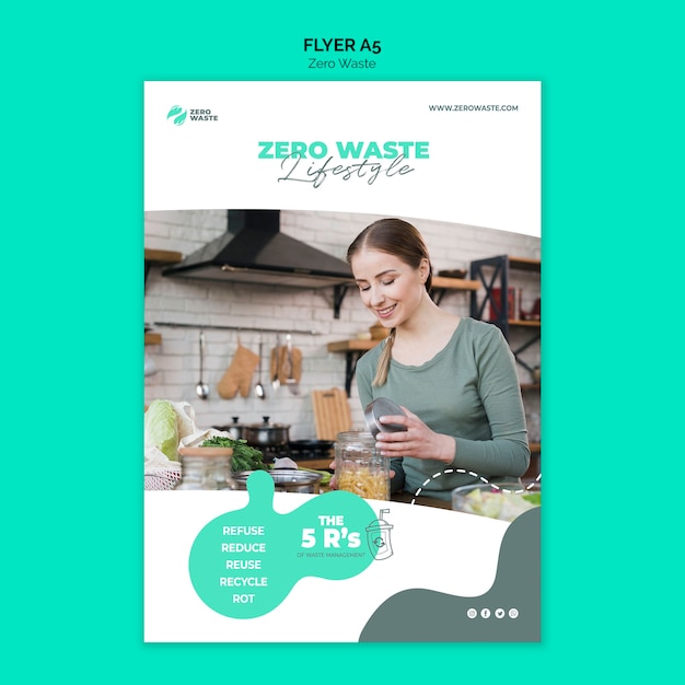 Free PSD zero waste flyer template