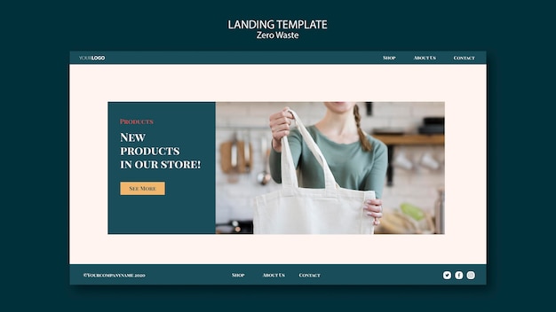 Free PSD zero waste landing page theme