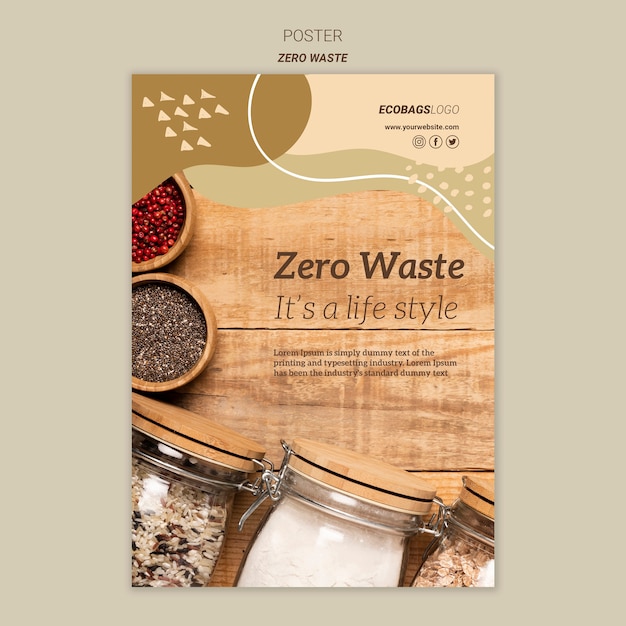 Free PSD zero waste poster template