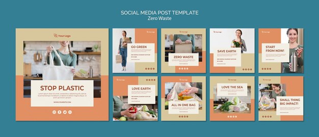 Zero waste social media posts template