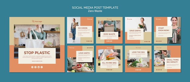 Zero waste social media posts template