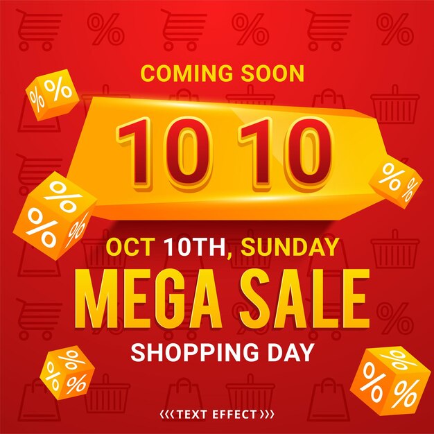 10.10 Shopping day sale poster or flyer design