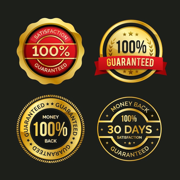 100% guarantee label set