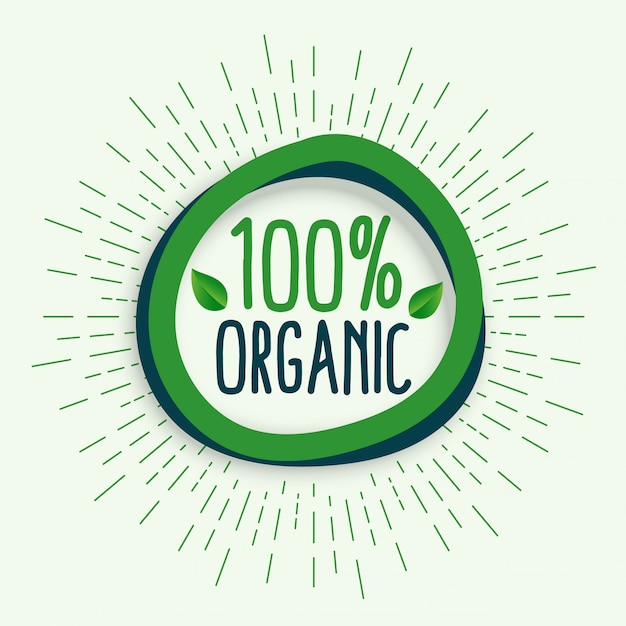 100% Organic. Fresh healthy natural organic food symbol