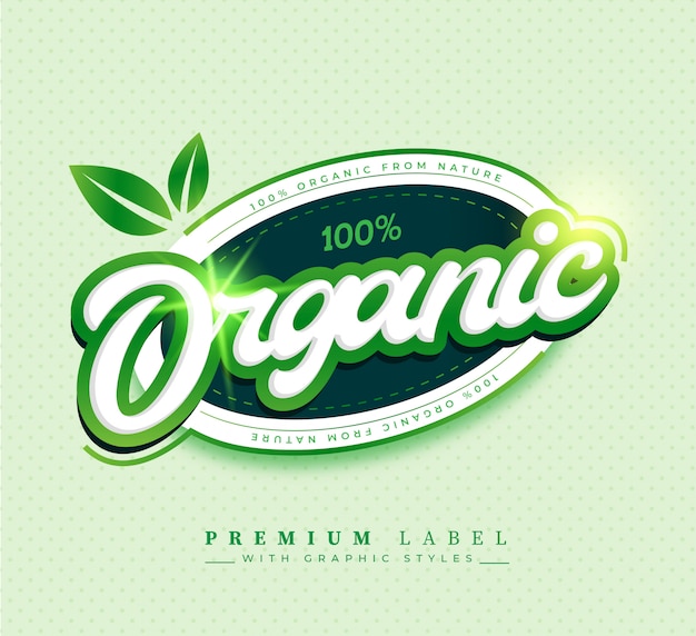 100% Organic Label Sticker Badge