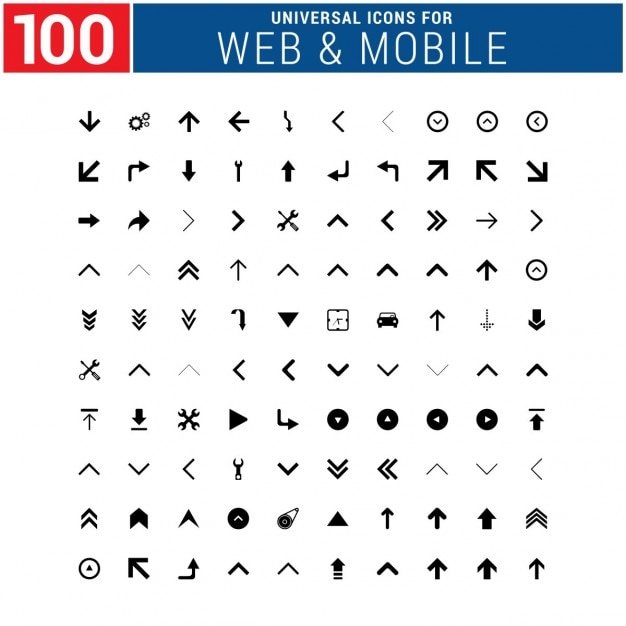 Free Vector 100 universal icon set for web and mobile