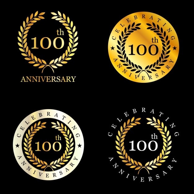 Free Vector 100 years celebrating laurel wreath