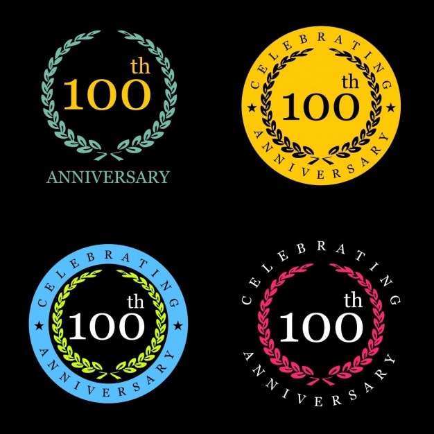 Free Vector 100 years celebrating laurel wreath