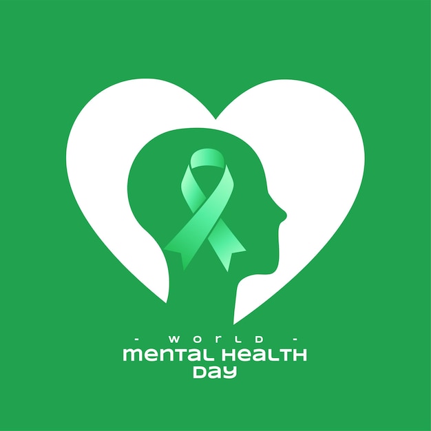 Free Vector 10th october international mental health day heart background design vector