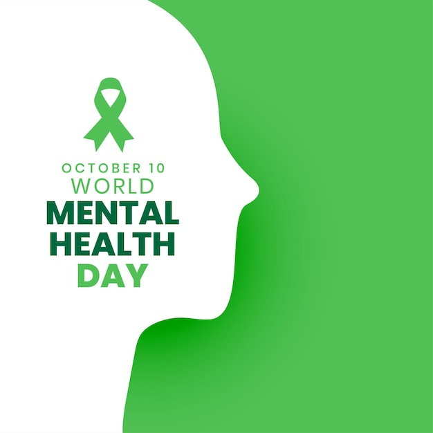 Free Vector 10th october world mental health day campaign poster with human head vector