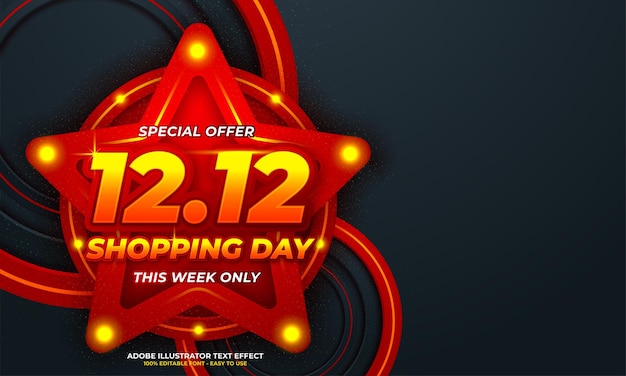 12.12 online shopping sale poster or flyer design