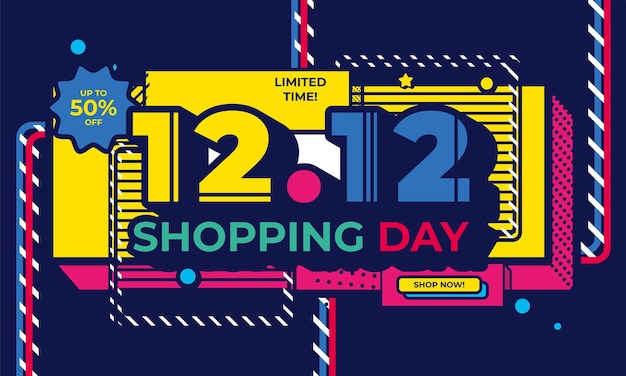 12.12 shopping day flash sale banner template design