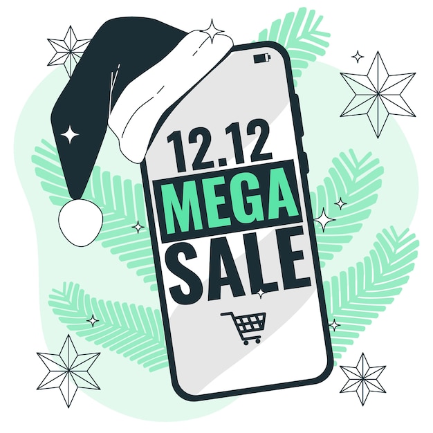 Free Vector 12 december sale concept illustration