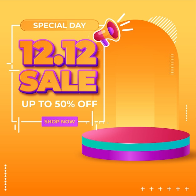 1212 shopping day flash sale banner template design