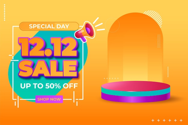 1212 shopping day sale banner background