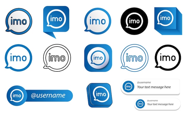 Free Vector 14 imo audio video social media icon pack