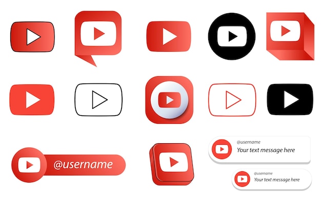 14 Youtube Video social Media icon pack