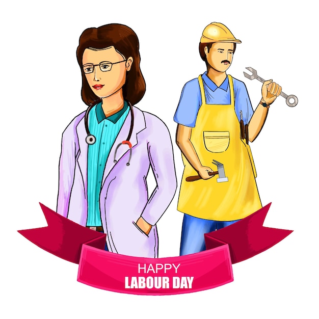 Free Vector 1st may happy labour day its international workers day card design