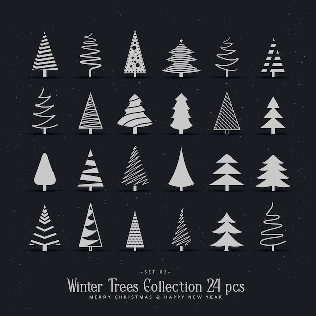 20 different christmas tree design set