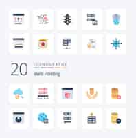 Free vector 20 web hosting flat color icon pack like sal database security server safe