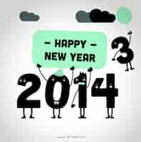 Free vector 2014 new year happy message card design