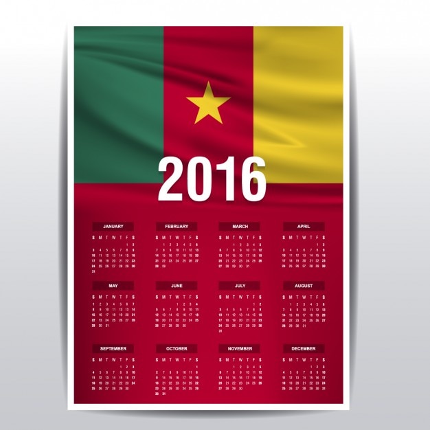 Free Vector 2016 calendar of cameroon